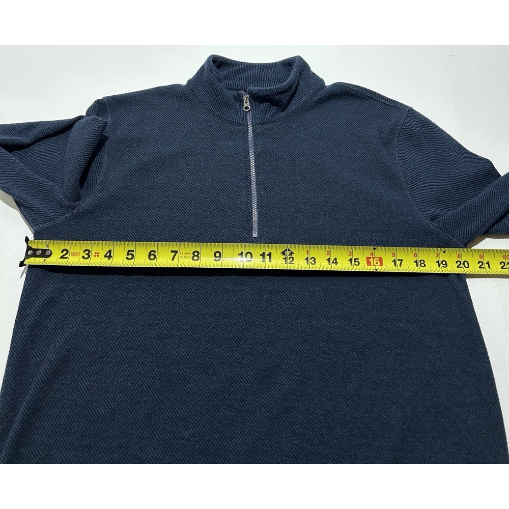 Faherty Legend Sweater 1/4 Zip Pullover Navy Blue Men's Size Medium Casual EUC - Picture 4 of 8